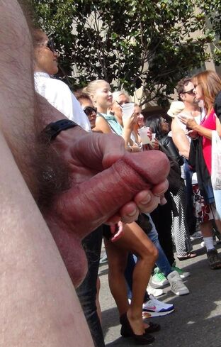 Wanking in public photo